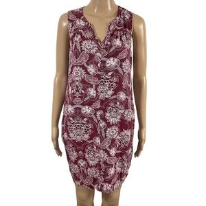 Gap Sleeveless Print dress size small Floral 100% rayon V-neck Pockets